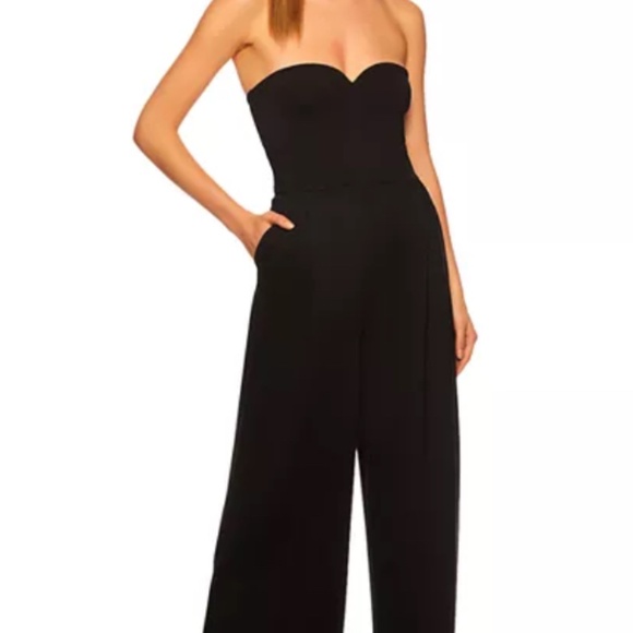 Susana Monaco Pants - Susana Monaco Pleated Pocket Jumpsuit black strapless